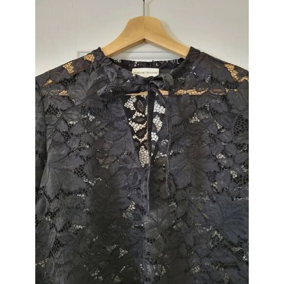 Scanlan Theodore Tie Neck Lace Blouse 6 - Picture 2 of 9